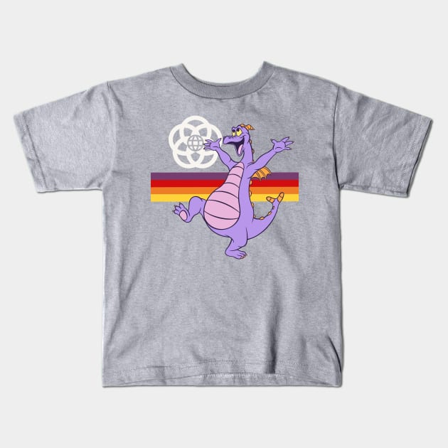 Happy little purple dragon of imagination Kids T-Shirt by EnglishGent